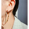 Wholesale Large Earrings Brass 925 Silver Needle Wave Pattern Twisted Line Design Electroplated