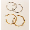 Wholesale Large Earrings Brass 925 Silver Needle Wave Pattern Twisted Line Design Electroplated