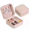 Wholesale Largecapacity Portable Doublelayer Jewelry Storage Box Retro Brown Leather Solid Color