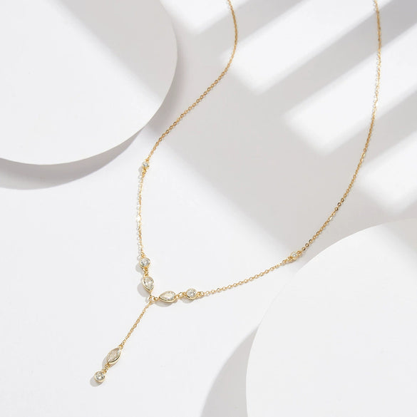 Wholesale Lasso Necklace S925 Sterling Silver Geometric Electroplating Light Luxury Women's Clavicle Chain
