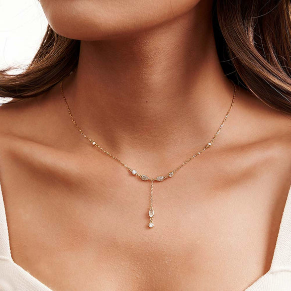 Wholesale Lasso Necklace S925 Sterling Silver Geometric Electroplating Light Luxury Women's Clavicle Chain
