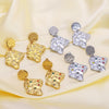 Wholesale Lava Colored Geometric Titanium Steel Earrings For Women With 18K Vacuum Plating In Furnace