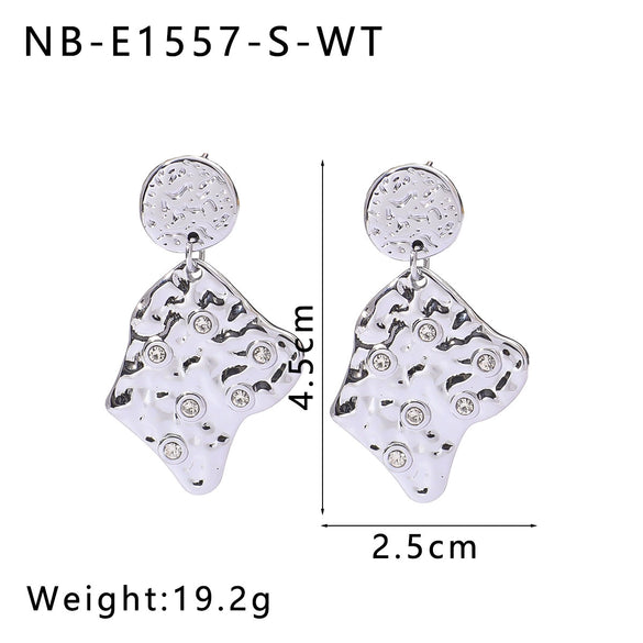 Wholesale Lava Colored Geometric Titanium Steel Earrings For Women With 18K Vacuum Plating In Furnace