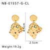 Wholesale Lava Colored Geometric Titanium Steel Earrings For Women With 18K Vacuum Plating In Furnace