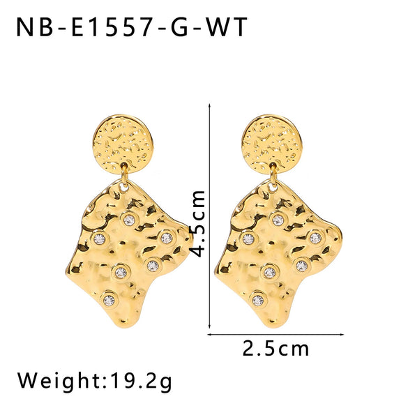 Wholesale Lava Colored Geometric Titanium Steel Earrings For Women With 18K Vacuum Plating In Furnace