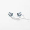 Wholesale Leaf Earrings S925 Sterling Silver Inlaid Turquoise