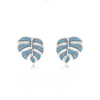Wholesale Leaf Earrings S925 Sterling Silver Inlaid Turquoise