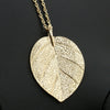Wholesale Leaf Necklace For Women Alloy Retro Long Sweater Chain With Electroplating
