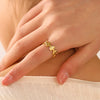 Wholesale Leaf Ring Stainless Steel 18K Gold Plated Simple Fashion Electroplated For Women