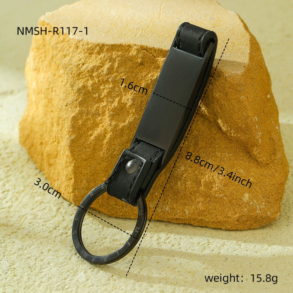 Wholesale Leather And Stainless Steel Hand Knitting Keychain Lanyard Ring With Antifading Metal Ring Original Design