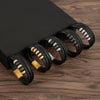 Wholesale Leather And Stainless Steel Handwoven Electroplated Bracelets For Men