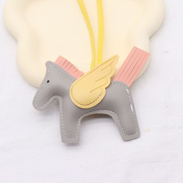 Wholesale Leather Cartoon Small Pegasus Pattern Creative Sturdy Backpack Keychain Pendant
