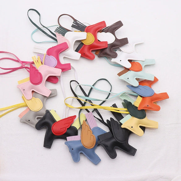 Wholesale Leather Cartoon Small Pegasus Pattern Creative Sturdy Backpack Keychain Pendant