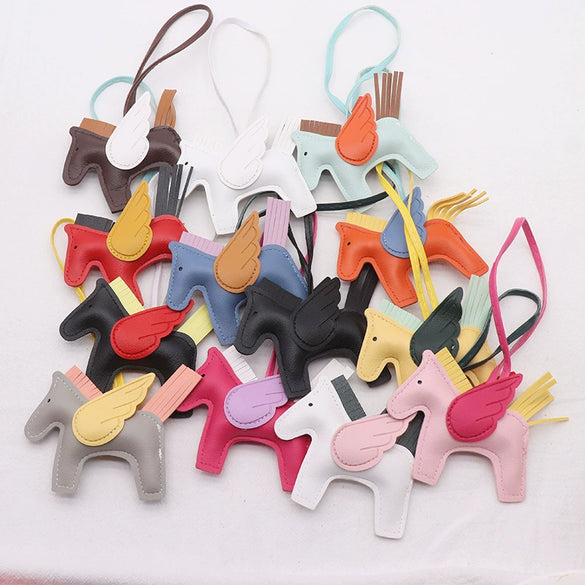 Wholesale Leather Cartoon Small Pegasus Pattern Creative Sturdy Backpack Keychain Pendant