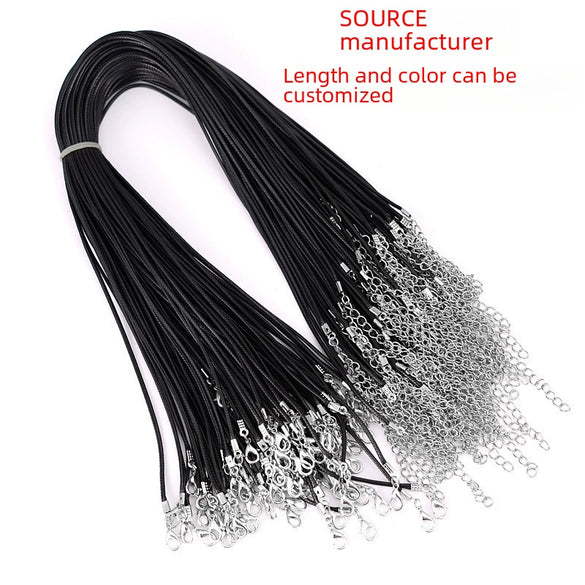 Wholesale Leather Rope Necklace Accessories Lanyard Diy Pendant Rope Handmade Wax Line Necklace Rope