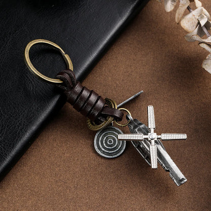 Wholesale Leather Rope Woven Fighter Punk Jewelry Keychain Nihaojewelry