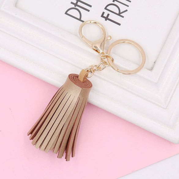 Wholesale Leather Tassel Keychain Pu Leather Bag Pendant Clothing Accessories