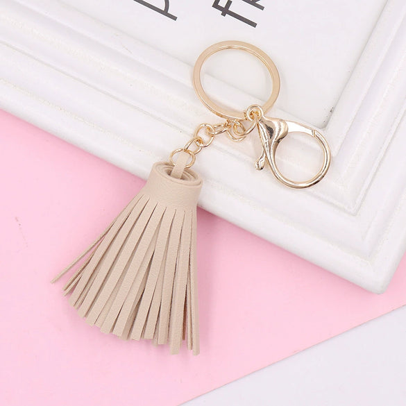 Wholesale Leather Tassel Keychain Pu Leather Bag Pendant Clothing Accessories