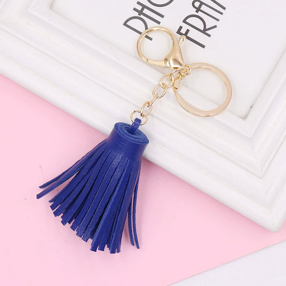 Wholesale Leather Tassel Keychain Pu Leather Bag Pendant Clothing Accessories
