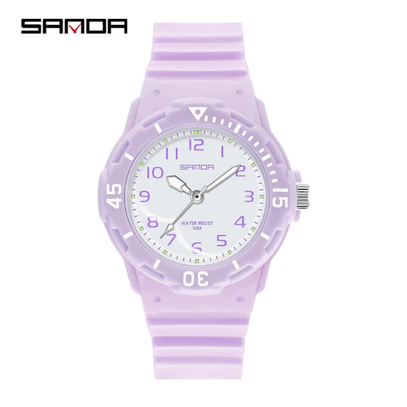 Wholesale Leisure Style Resin Case And Strap Round Dial Female Watch