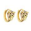 Wholesale Leopard Earrings Copper Electroplated Real Gold Inlaid Zircon Geometric Style