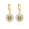 Wholesale Leopard Earrings Copper Electroplated Real Gold Inlaid Zircon Geometric Style