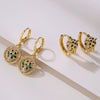 Wholesale Leopard Earrings Copper Electroplated Real Gold Inlaid Zircon Geometric Style