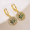 Wholesale Leopard Earrings Copper Electroplated Real Gold Inlaid Zircon Geometric Style