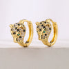 Wholesale Leopard Earrings Copper Electroplated Real Gold Inlaid Zircon Geometric Style