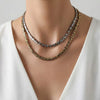 Wholesale Leopard Print Geometric Snake Bone Chain Electroplated Clavicle Necklace For Women