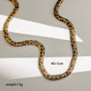 Wholesale Leopard Print Geometric Snake Bone Chain Electroplated Clavicle Necklace For Women