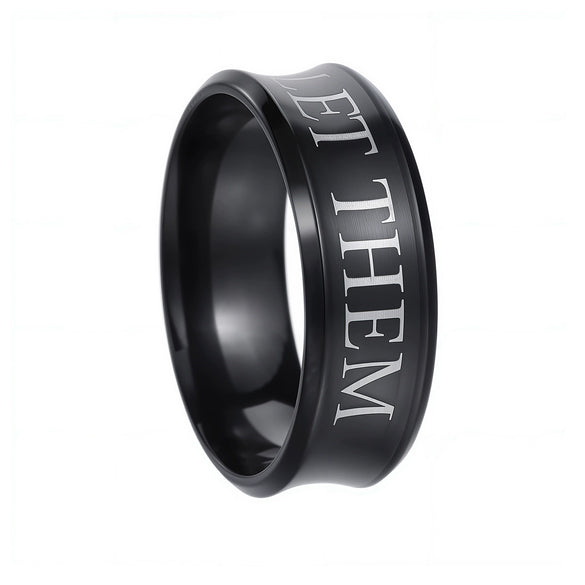 Wholesale Let Them Unisex Rings Titanium Steel Geometric Electroplated