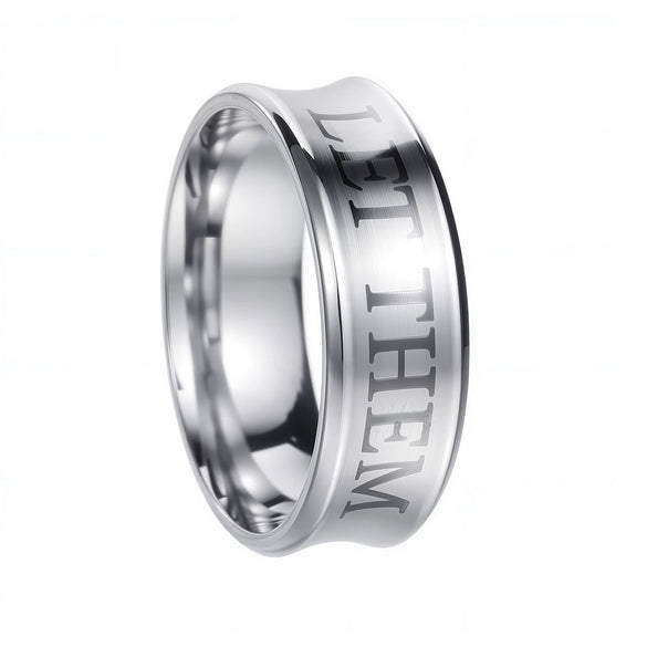 Wholesale Let Them Unisex Rings Titanium Steel Geometric Electroplated
