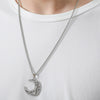 Wholesale Letter Love Stitching Sun Moon Hollow Pendant Titanium Steel Couple Necklace With Heart Geometric Pattern And Electroplating Treatment