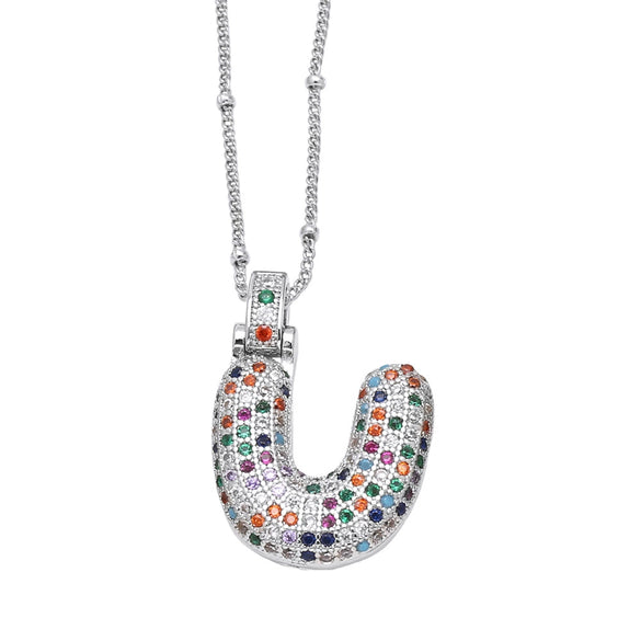 Wholesale Letter Necklace Copper O Shaped Chain Electroplating Unisex