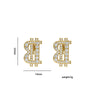 Wholesale Letter Pattern Zircon Inlaid Environmentally Friendly Copper Earrings And Necklaces Set For Women
