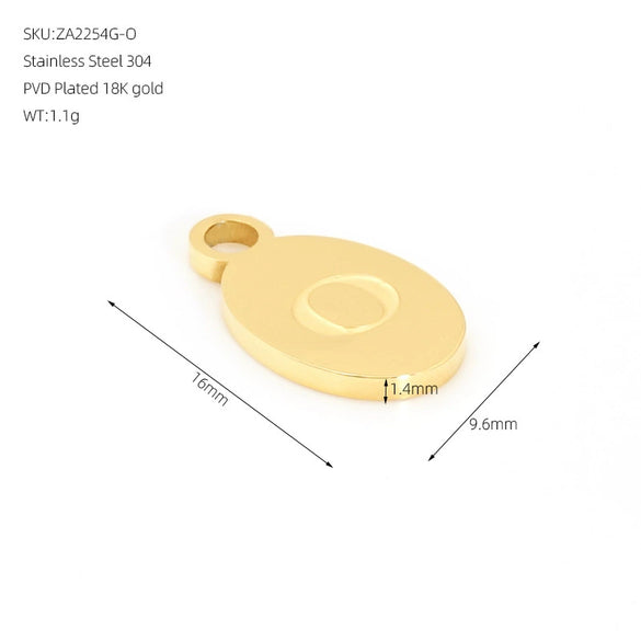 Wholesale Letter Pendant Jewelry Accessories Stainless Steel Oval Doublesided Polished