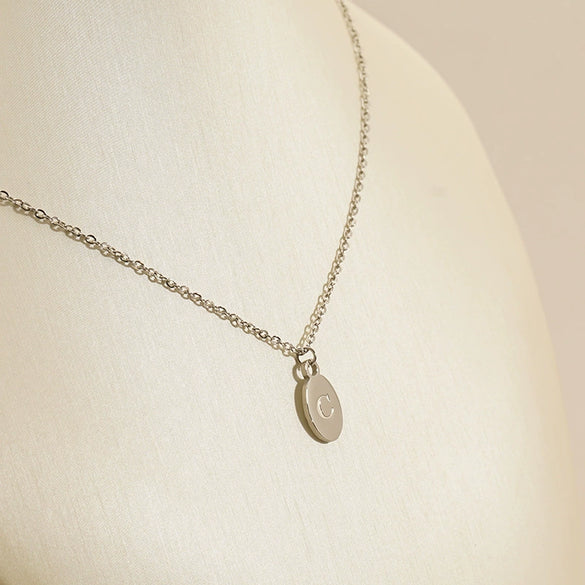 Wholesale Letter Pendant Jewelry Accessories Stainless Steel Oval Doublesided Polished