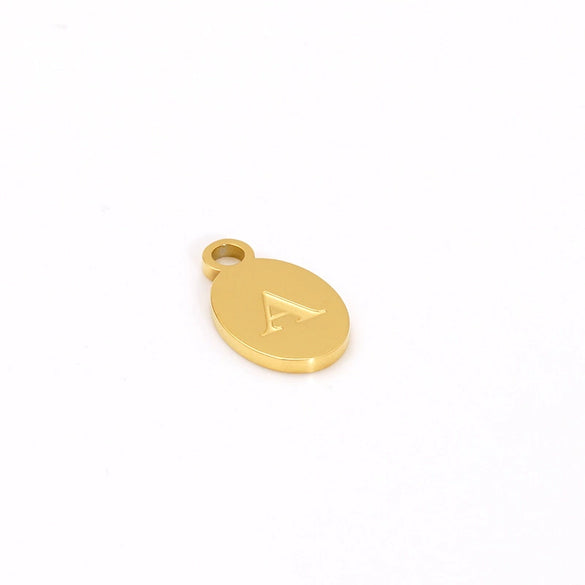 Wholesale Letter Pendant Jewelry Accessories Stainless Steel Oval Doublesided Polished
