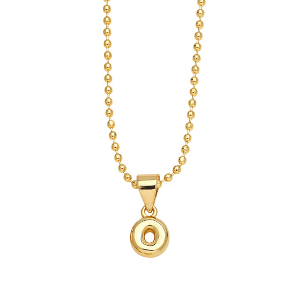 Wholesale Letter Pendant Necklace Copper Electroplated Simple Style Unisex Ball Chain