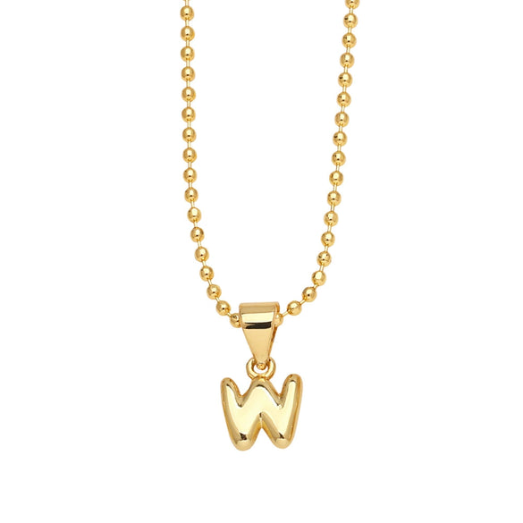 Wholesale Letter Pendant Necklace Copper Electroplated Simple Style Unisex Ball Chain