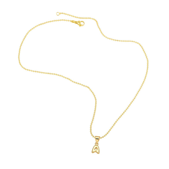 Wholesale Letter Pendant Necklace Copper Electroplated Simple Style Unisex Ball Chain