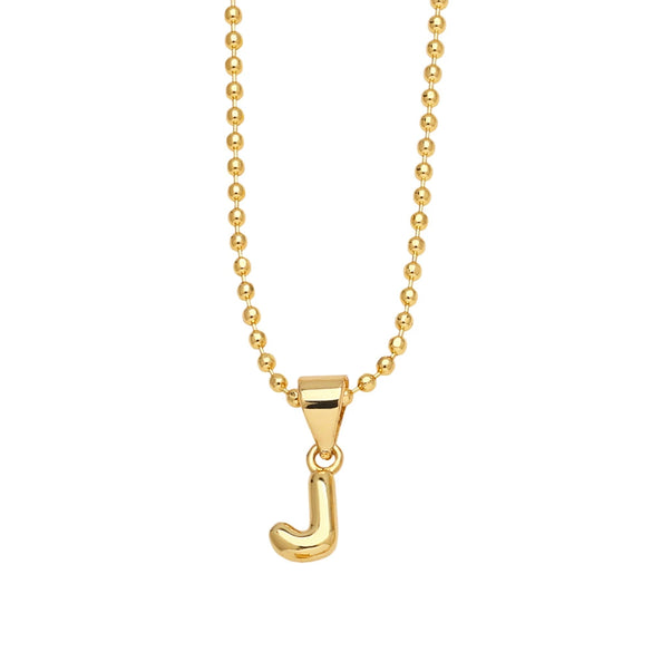 Wholesale Letter Pendant Necklace Copper Electroplated Simple Style Unisex Ball Chain