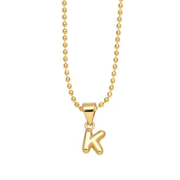 Wholesale Letter Pendant Necklace Copper Electroplated Simple Style Unisex Ball Chain