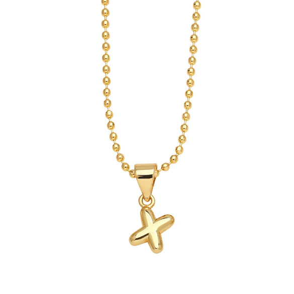 Wholesale Letter Pendant Necklace Copper Electroplated Simple Style Unisex Ball Chain