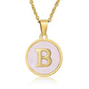 Wholesale Letter Pendant Necklace 316L Stainless Steel Otype Cross Chain Electroplating Pink Shell For Women