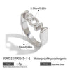 Wholesale Letter Ring Stainless Steel Geometric Style Electroplated Jewelry For Women