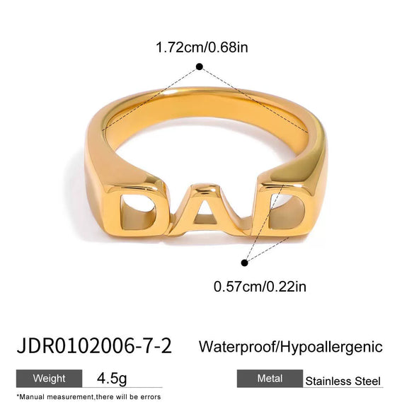 Wholesale Letter Ring Stainless Steel Geometric Style Electroplated Jewelry For Women