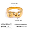 Wholesale Letter Ring Stainless Steel Geometric Style Electroplated Jewelry For Women
