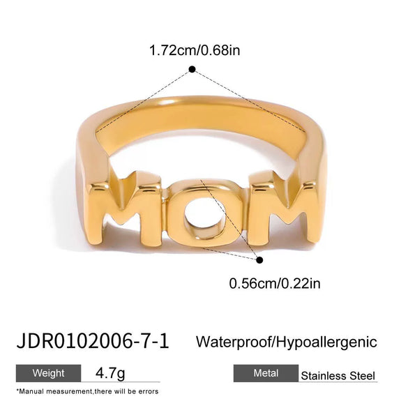 Wholesale Letter Ring Titanium Steel Stainless Steel Geometric Style Electroplated Jewelry For Women